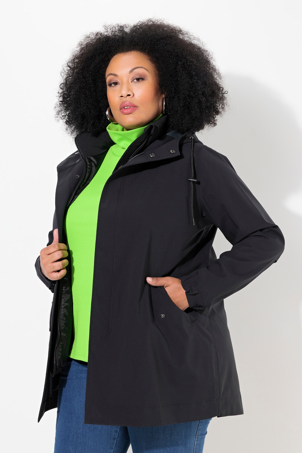 Große Größen HYPRAR 3-in1-Funktionsjacke, Damen, schwarz, Größe: 50/52, Polyester, Ulla Popken