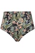 Bikiny kalhotky, vysoký pas, styl s nohavičkou, tropický potisk