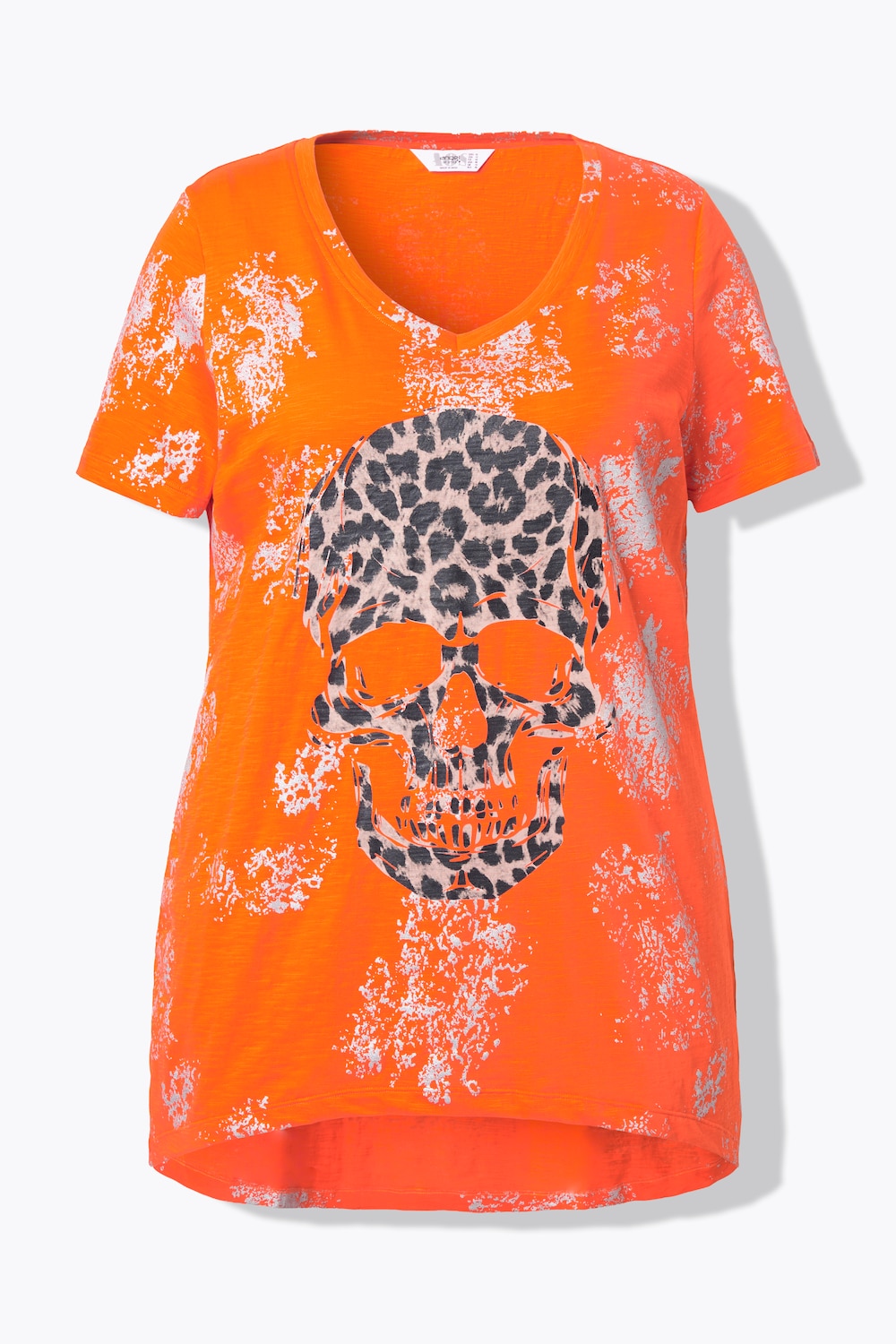 Stora storlekar T-shirt, Dam, orange, storlek: 44, Bomull, Angel of Style