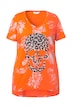 Tričko, leopardí vzor, výstřih do V, krátké rukávy