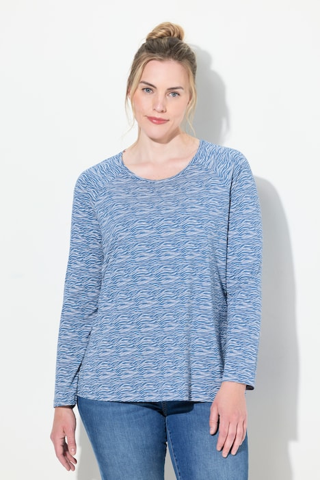 Maglia con scollo a girocollo, maniche lunghe raglan e OEKO-TEX