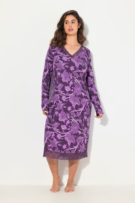 Floral Long Sleeve Nightgown