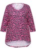 Tričko, A střih, leopardí potisk, výstřih do V, 3/4 rukávy