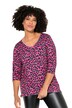 Tričko, A střih, leopardí potisk, výstřih do V, 3/4 rukávy