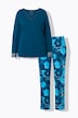 Pyjama, Spitze, V-Ausschnitt, Langarm, Modalmix