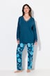 Pyjama, Spitze, V-Ausschnitt, Langarm, Modalmix