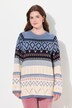 Sweter, Fair Isle, okrągły dekolt, długi rękaw, bawełna organiczna
