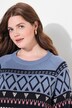 Sweter, Fair Isle, okrągły dekolt, długi rękaw, bawełna organiczna