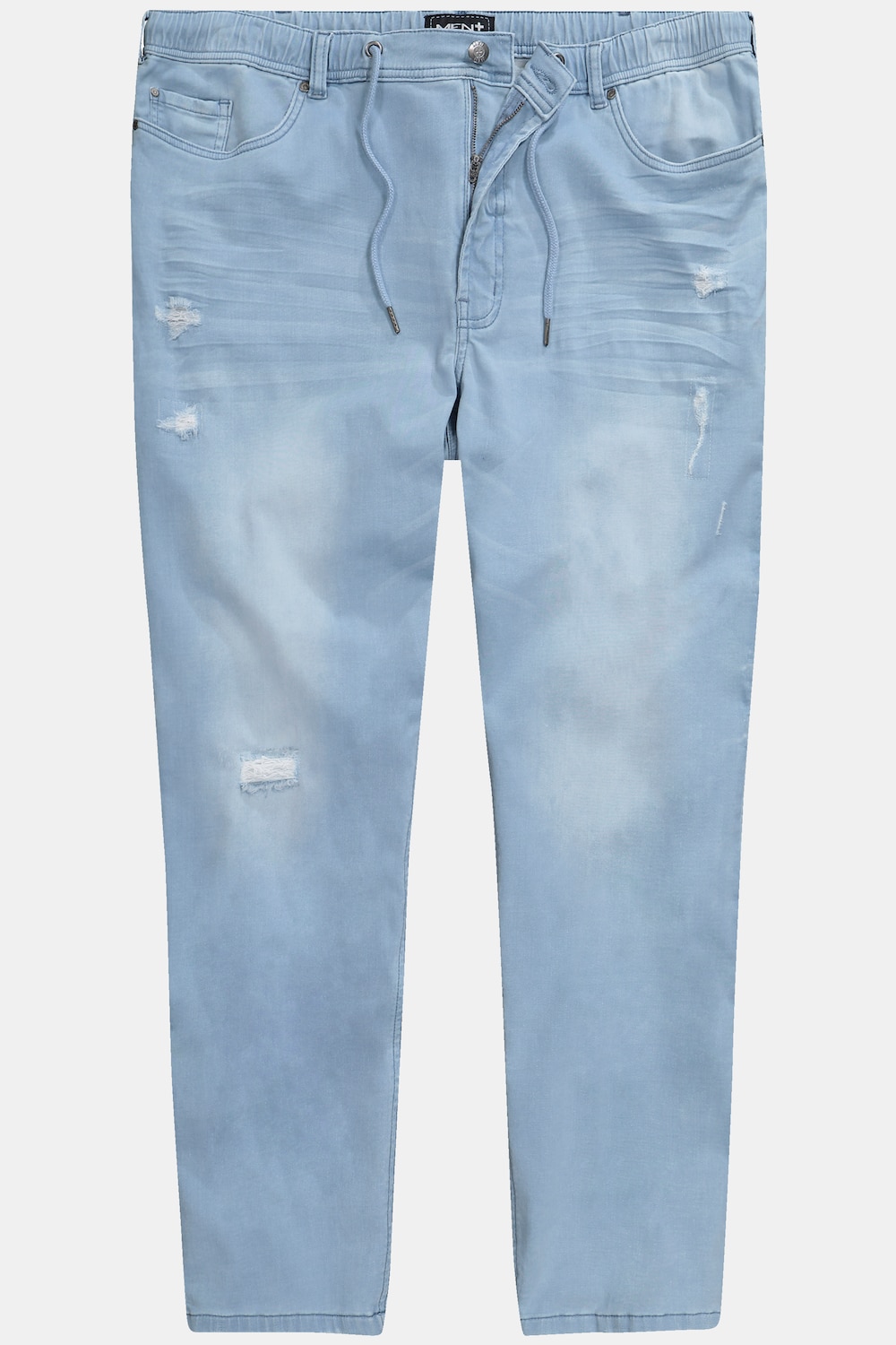 Stora storlekar Dra-på-jeans, Her, blå, storlek: 66, Bomull, Men Plus