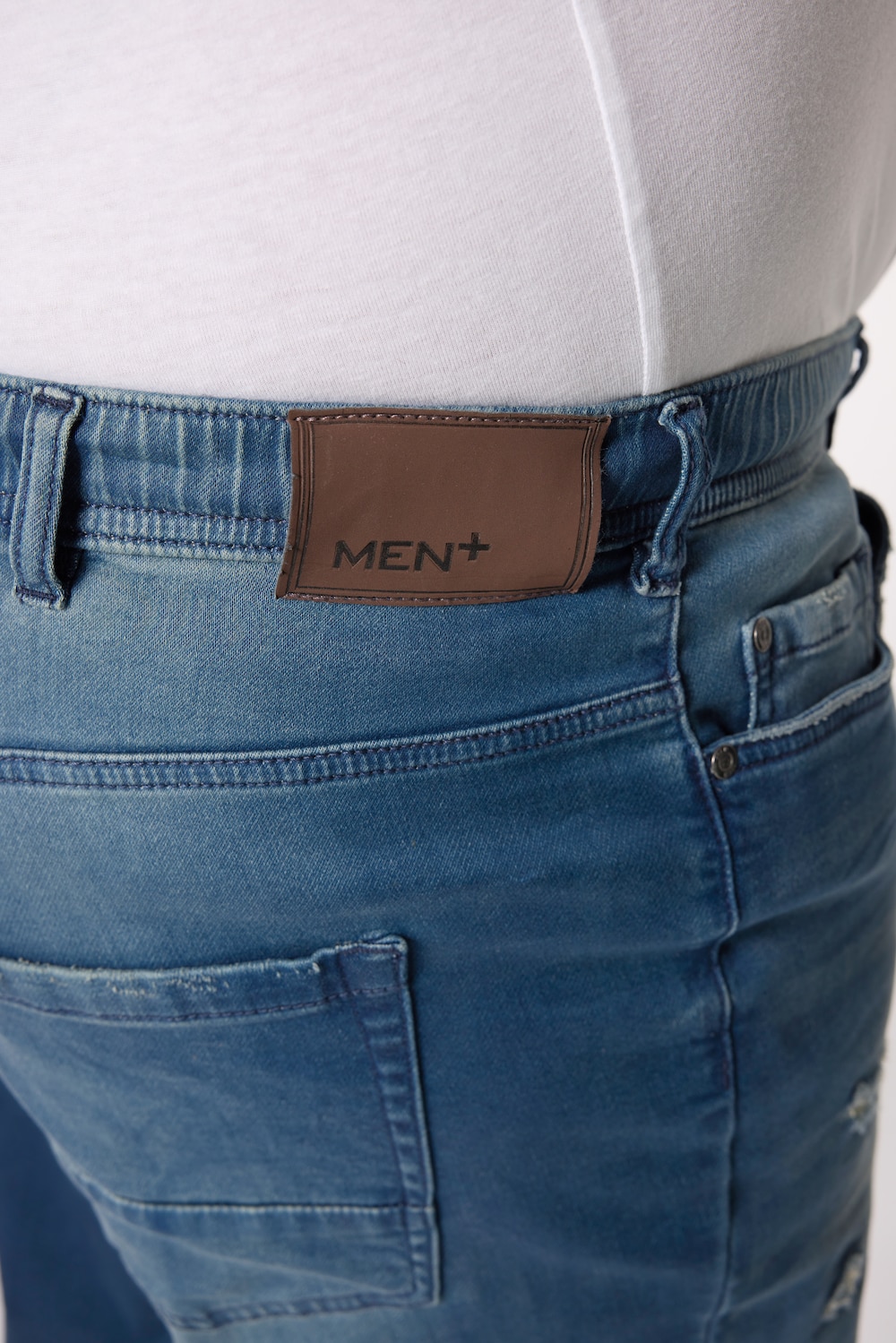 Stora storlekar Dra-på-jeans, Her, blå, storlek: 64, Bomull, Men Plus
