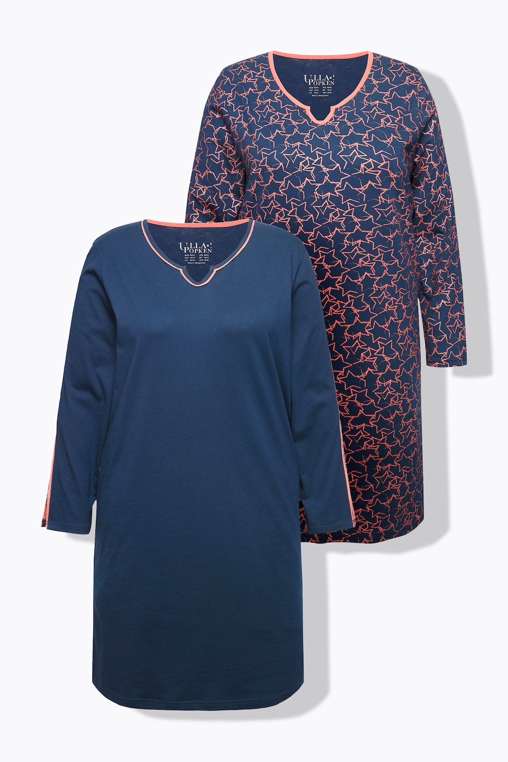 Große Größen Bigshirts, Damen, blau, Größe: 50/52, Baumwolle, Ulla Popken