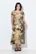 Maxikjole, A-linje, jersey, leopard, smock i bysten