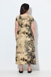 Maxikjole, A-linje, jersey, leopard, smock i bysten
