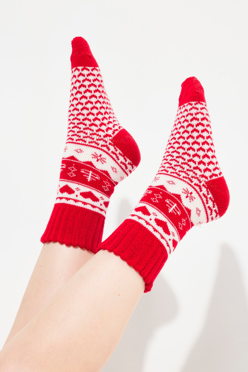 Große Größen Kuschelsocken, Damen, rot, Größe: 35-38, Synthetische Fasern/Polyester, Ulla Popken