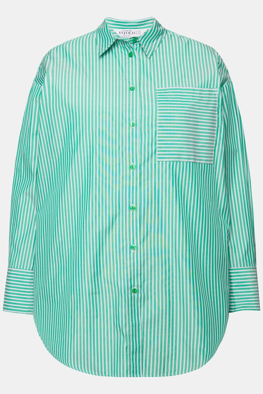 Stora storlekar Skjorta i oversize-modell, Dam, grön, storlek: 54/56, Bomull/Polyester, Studio Untold