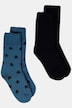 Kuschelsocken, 2er-Pack, Sterne/einfarbig