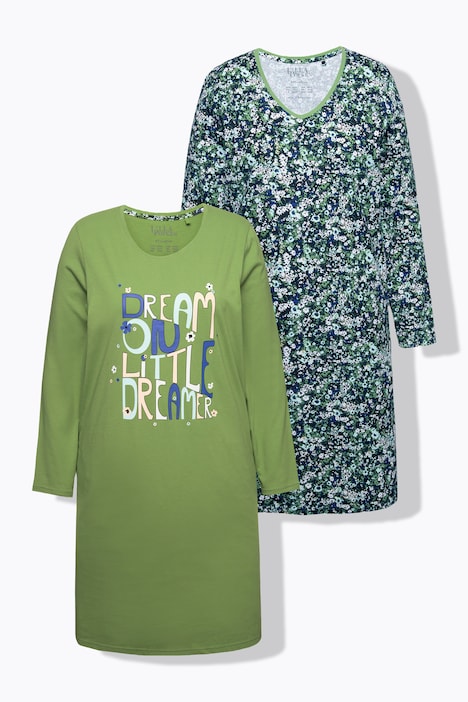 2 Pack Dream Print Long Sleeve Sleep Tees