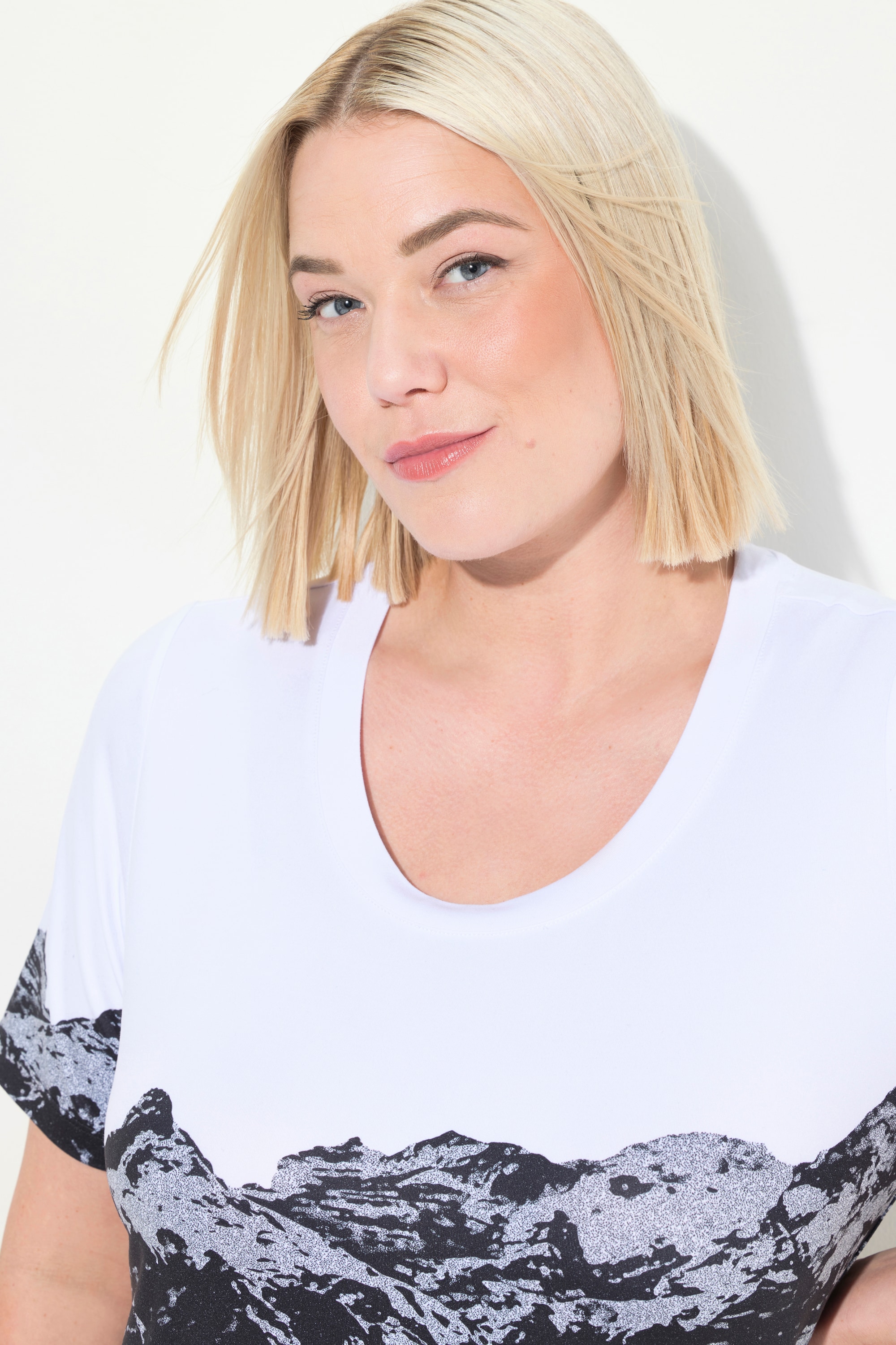 Ulla Popken Damen große Größen Funktionsshirt Berge Rundhals Halbarm