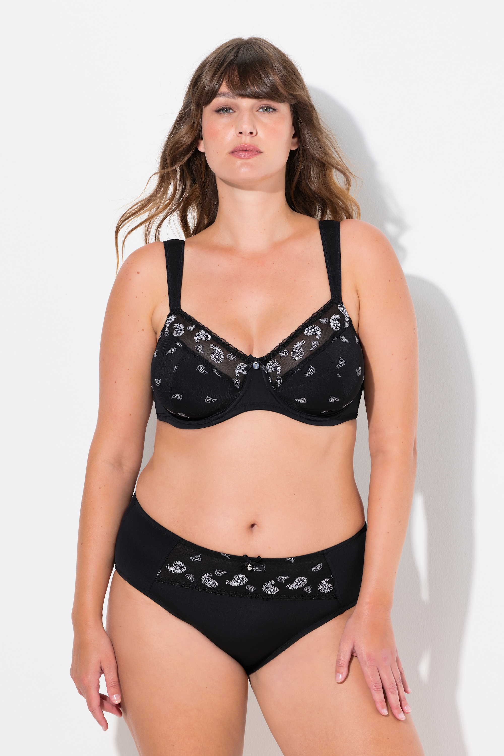 Ulla Popken Damen große Größen Bügel BH Paisleymuster Cup C F 833287
