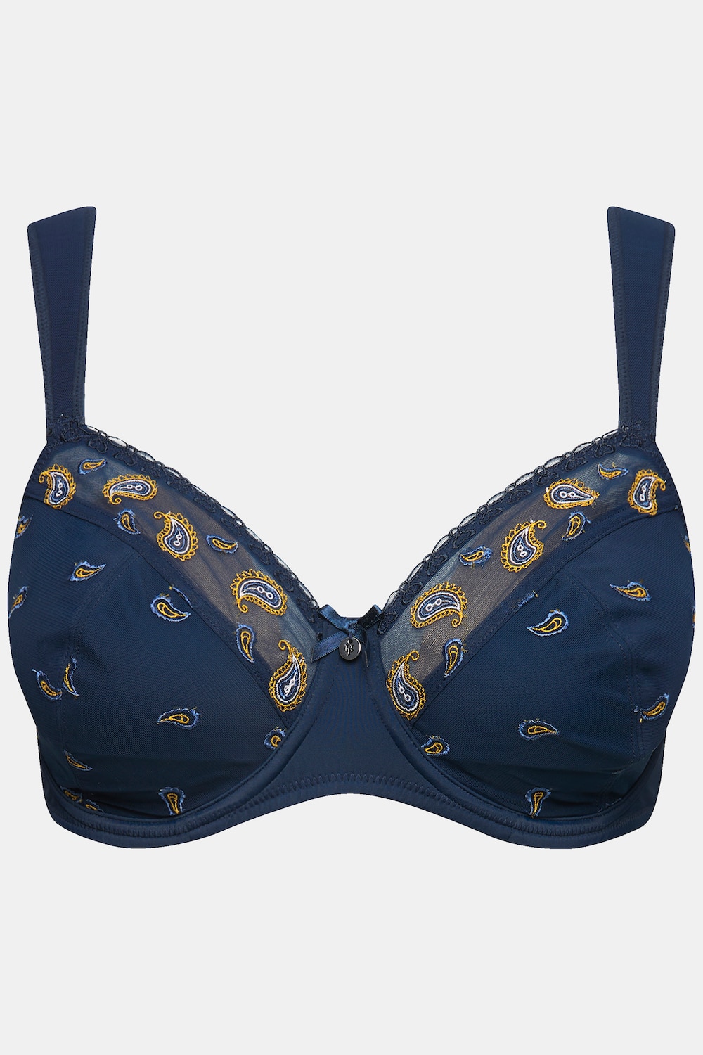 Stora storlekar Bygel-BH, Dam, blå, storlek: 85D, Syntetfibrer/Polyester/Elastan, Ulla Popken