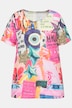 T-Shirt, buntes Muster, Rundhals, Halbarm