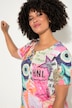 T-Shirt, buntes Muster, Rundhals, Halbarm