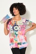 T-Shirt, buntes Muster, Rundhals, Halbarm