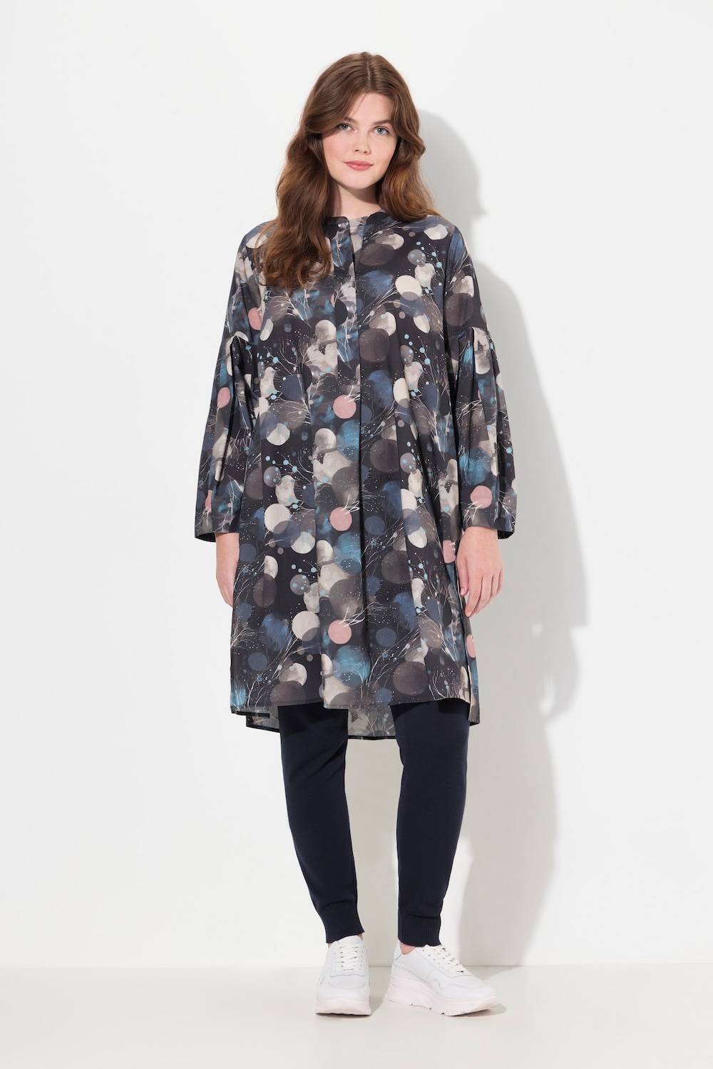 Große Größen Longbluse, Damen, blau, Größe: 42/44, Baumwolle, Ulla Popken