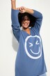 Pullover, oversized, Smiley, V-Ausschnitt