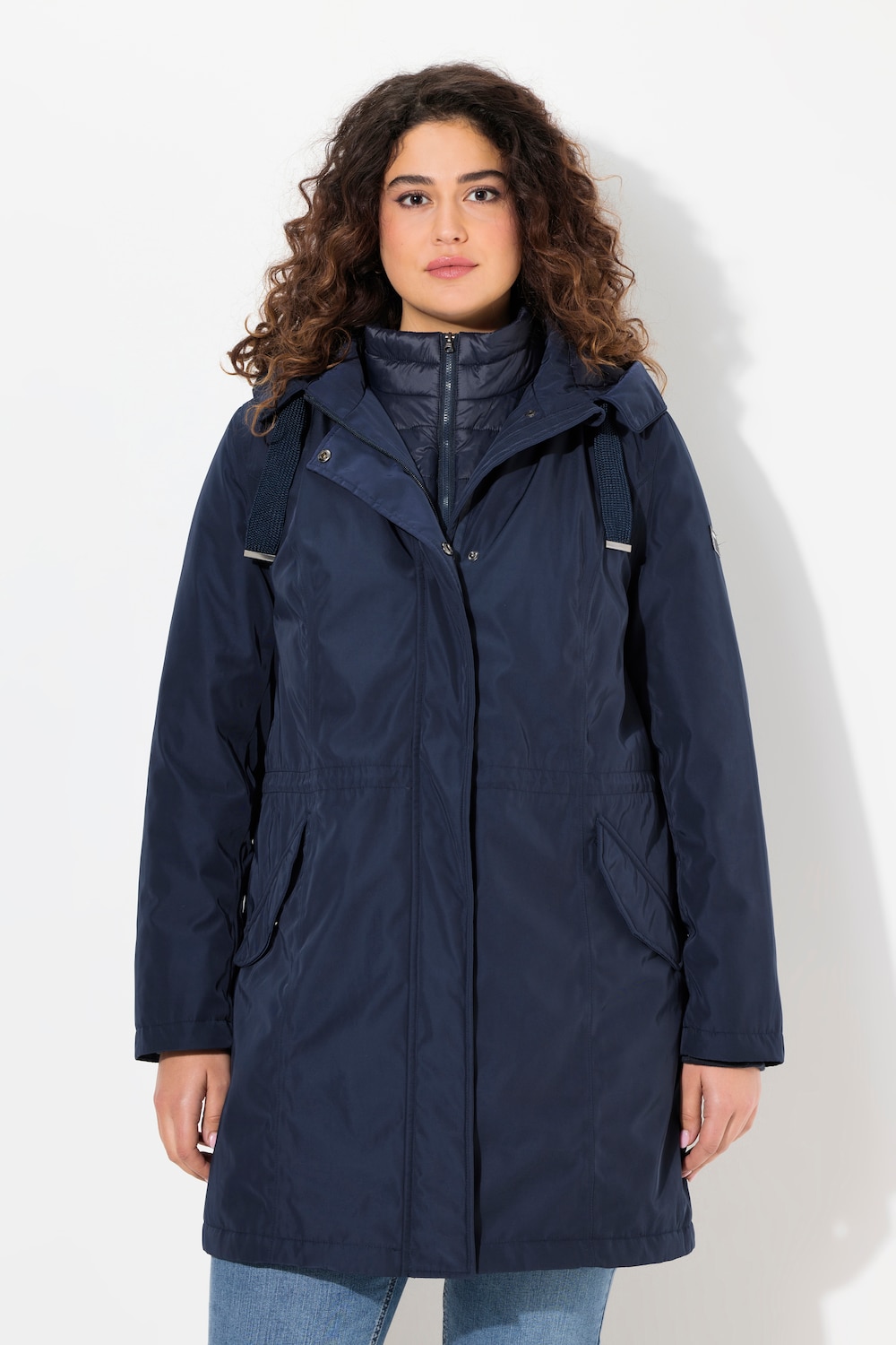 Große Größen HYPRAR Performance-Parka, Damen, blau, Größe: 46/48, Polyester/Synthetische Fasern, Ulla Popken