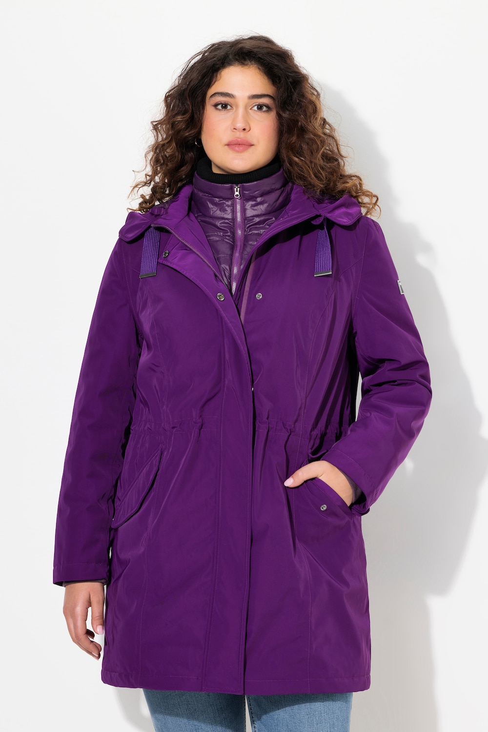 Große Größen HYPRAR Performance-Parka, Damen, lila, Größe: 42/44, Polyester/Synthetische Fasern, Ulla Popken