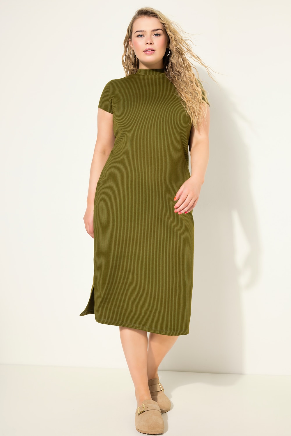 Große Größen Jersey-Midikleid, Damen, braun, Größe: 58/60, Baumwolle/Polyester, Studio Untold