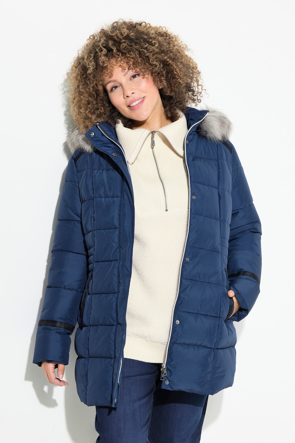 Große Größen HYPRAR Funktions-Steppjacke, Damen, grau, Größe: 42/44, Polyester, Ulla Popken