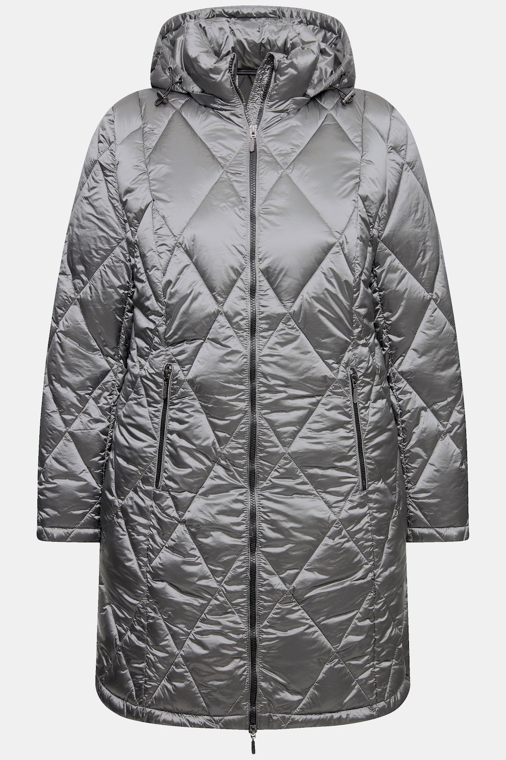 Stora storlekar Quiltad HYPRAR jacka, Dam, grå, storlek: 42/44, Polyester/Syntetfibrer, Ulla Popken