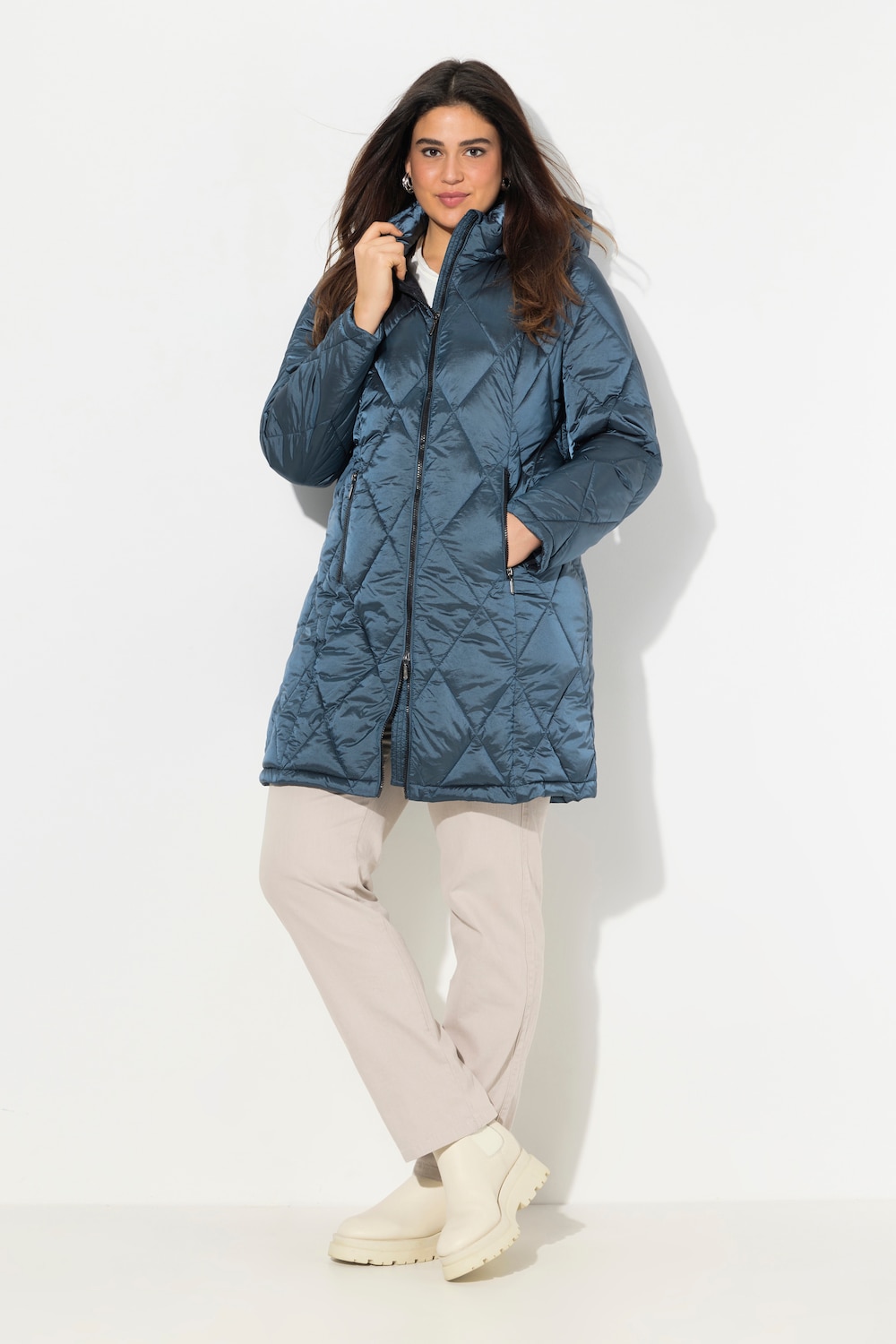 Große Größen HYPRAR Steppjacke, Damen, blau, Größe: 54/56, Polyester/Synthetische Fasern, Ulla Popken