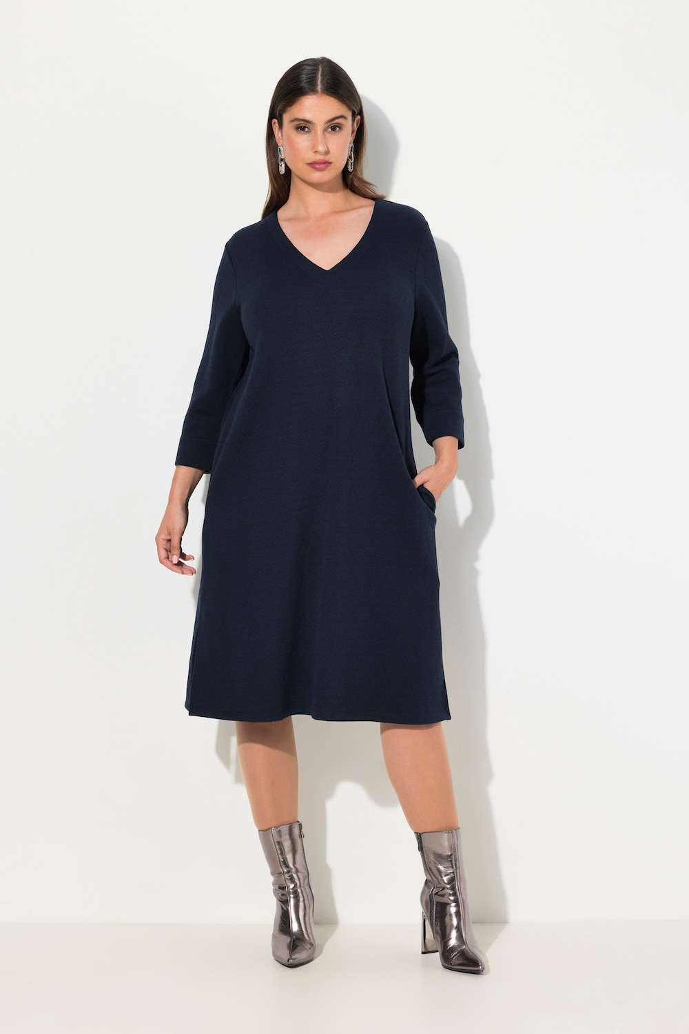 Große Größen Sweatkleid, Damen, blau, Größe: 42/44, Polyester/Viskose, Ulla Popken
