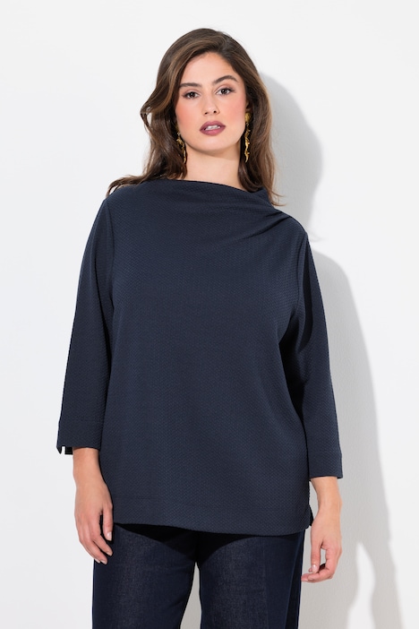 Draped Textured Sweatshirt