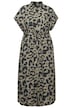 Maxi šaty, oversize, leopardí potisk, límeček, krátké rukávy