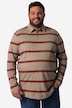John F. Gee poloshirt, lange mouwen, strepen, tot 8XL