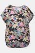 Blusenshirt, oversized, Tropical-Print, V-Ausschnitt