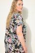 Blusenshirt, oversized, Tropical-Print, V-Ausschnitt