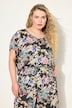 Blusenshirt, oversized, Tropical-Print, V-Ausschnitt