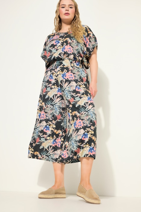 Tropical Floral Print Culottes