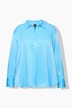 Blouse tunique en satin, col chemise et pli fantaisie, manches longues