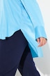 Blouse tunique en satin, col chemise et pli fantaisie, manches longues