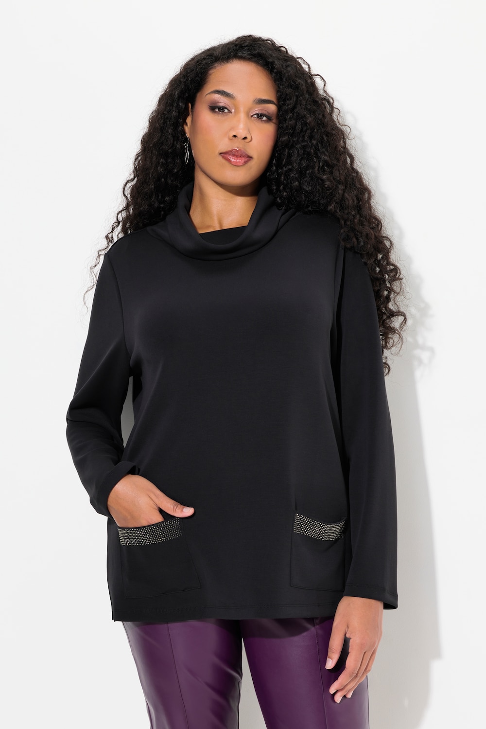 Große Größen Sweatshirt, Damen, grau, Größe: 42/44, Synthetische Fasern/Polyester, Ulla Popken