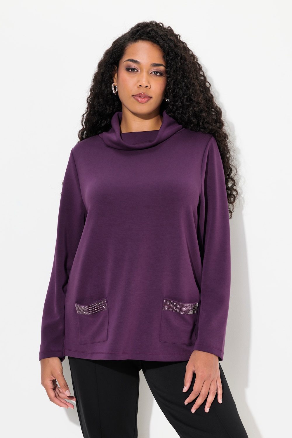 Große Größen Sweatshirt, Damen, lila, Größe: 46/48, Synthetische Fasern/Polyester, Ulla Popken