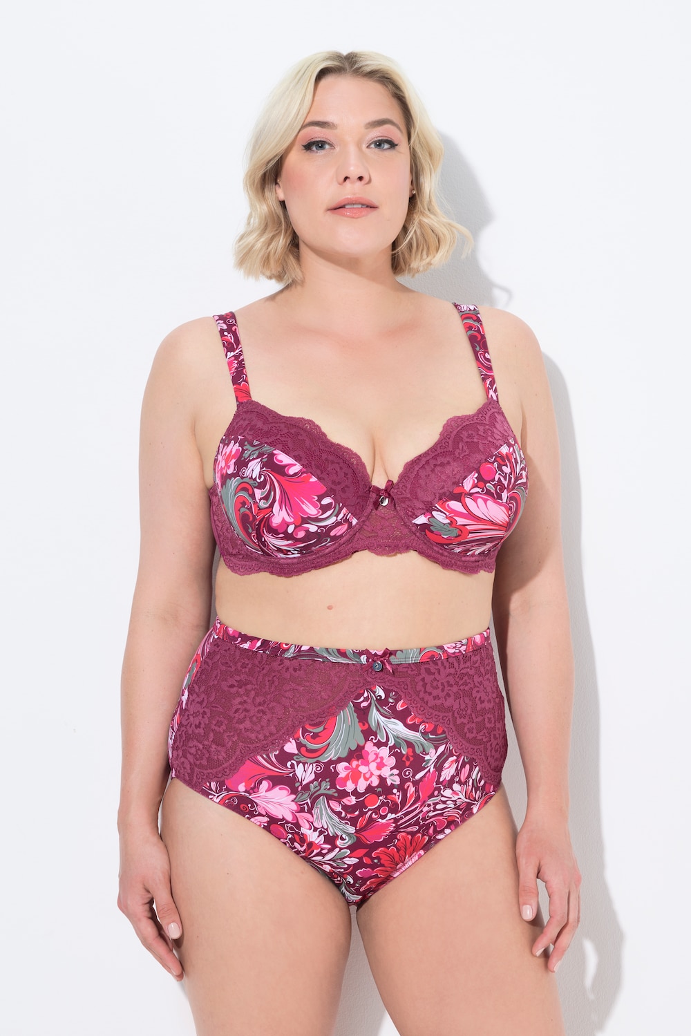 Thumbnail - Große Größen Bügel-BH, Damen, rot, Größe: 115E, Synthetische Fasern/Elasthan, Ulla Popken