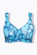Soutien-gorge microfibre, fleurs, sans armatures, bonnet C-E