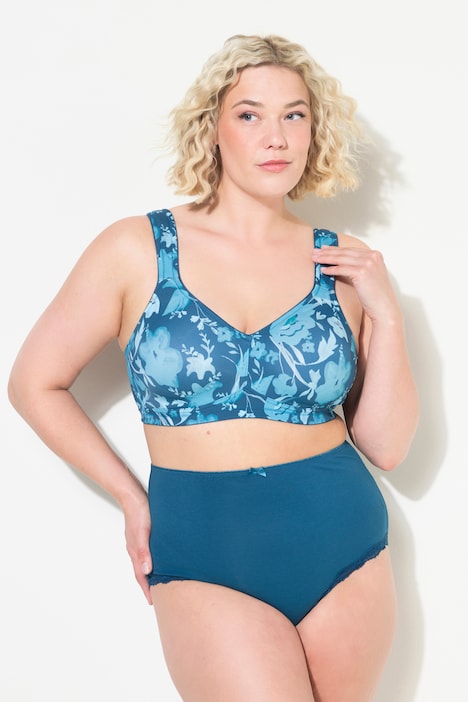 Floral Underwire-Free Microfiber Bra